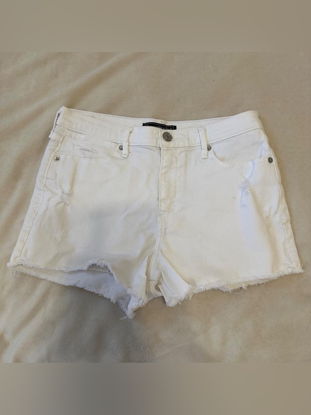 Abercrombie White Denim Shorts